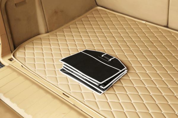 Folding Foldable Car Trunk Organizer Non Woven Material Lightweight Black Color