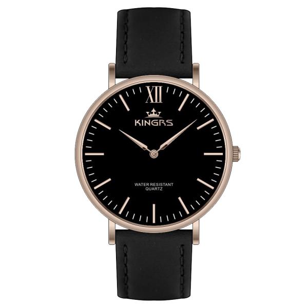 Custom Logo Quartz Hand Watch For Men 20.0 * 18.0mm Leather Strap