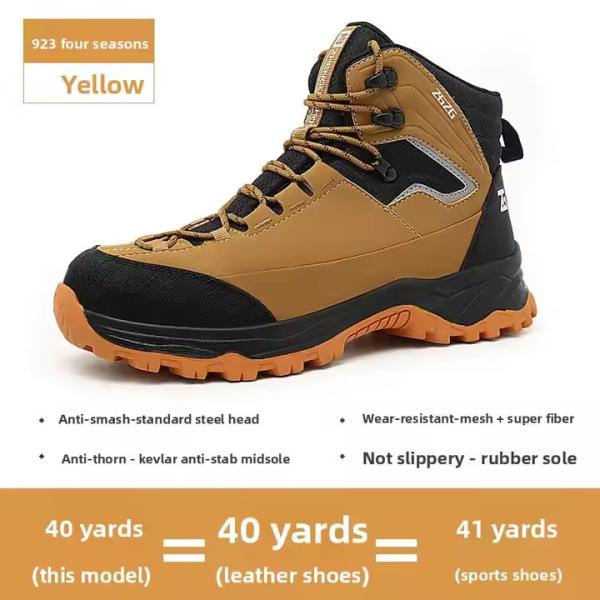 Botas de trabajo de seguridad OEM, botas de seguridad de cuero de microfibra, puntera de acero, entresuela de Kevlar, zapatos de trabajo, suela de goma, zapatos de seguridad