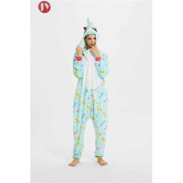 Wholesale Soft Polyester Fluffy Flannel Fleece Unicorn Kigurumi Costume Pajamas