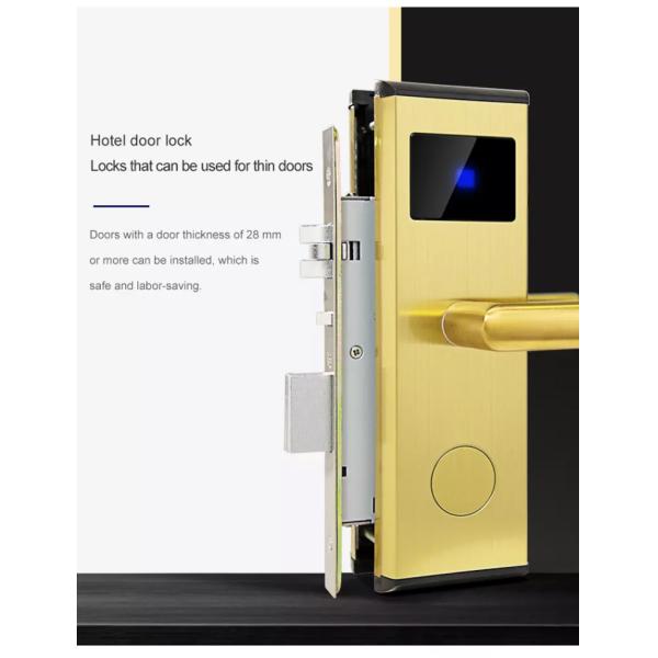 Smart Hotel Door Locks Stainless Steel Case Rfid Card Unlock Tamper Resistant