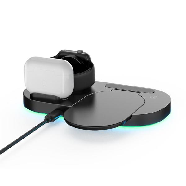 Cellphone 3 In 1 Qi Wireless Charger Stand Dock Pad For IPhone 11 6 7 Xr Airpods Pro