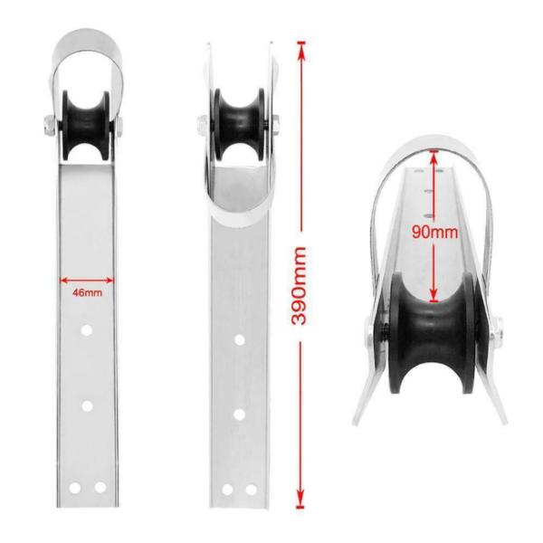 Rouleau d'ancre de bateau en acier inoxydable 316 de 390 mm x 46 mm pour yacht marin