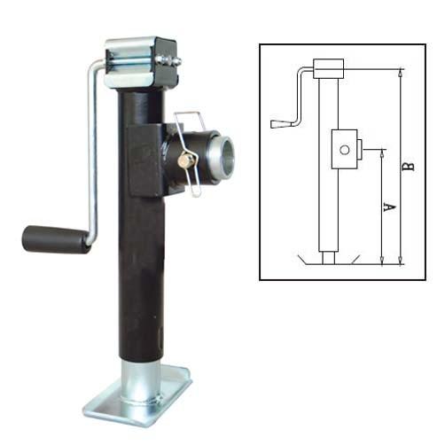 Pipe Mount Swivel Sidewind Trailer Jack Stands 15 Lift 2000lbs Capacity
