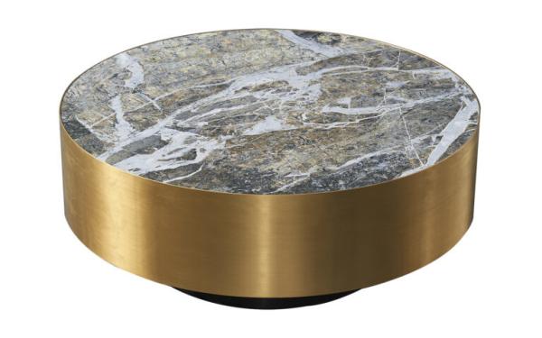 Stainless Steel edge Ceramic Marble  Coffee Table