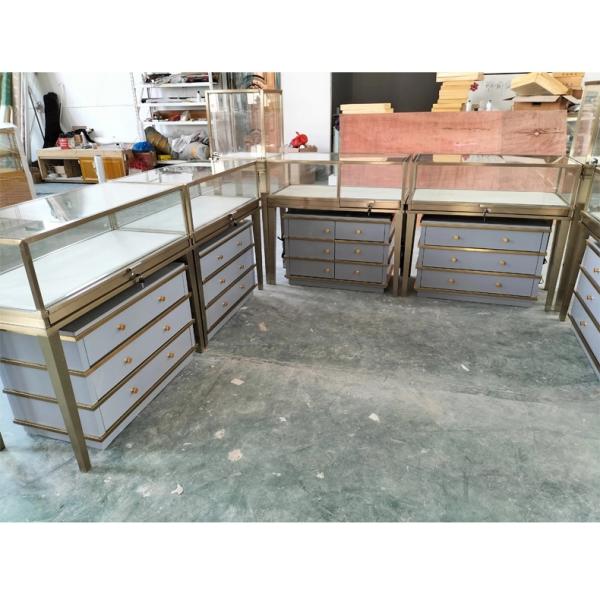 Витрины ювелирного магазина SS304 бронзируют дисплей магазина для стекла дозора