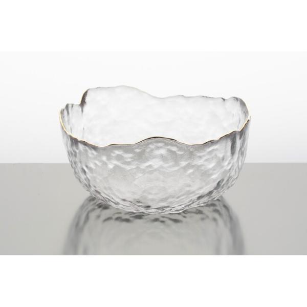 Gold Edge Clear Glass Mixing Bowls Machine Made Eco Friendly Serving Bowls