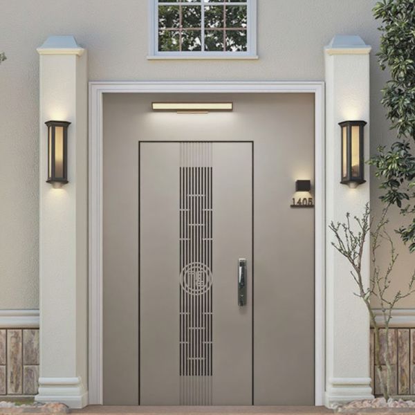 Custom Steel Security Door Anti Theft Waterproof Modern Front Entry Door For Houses