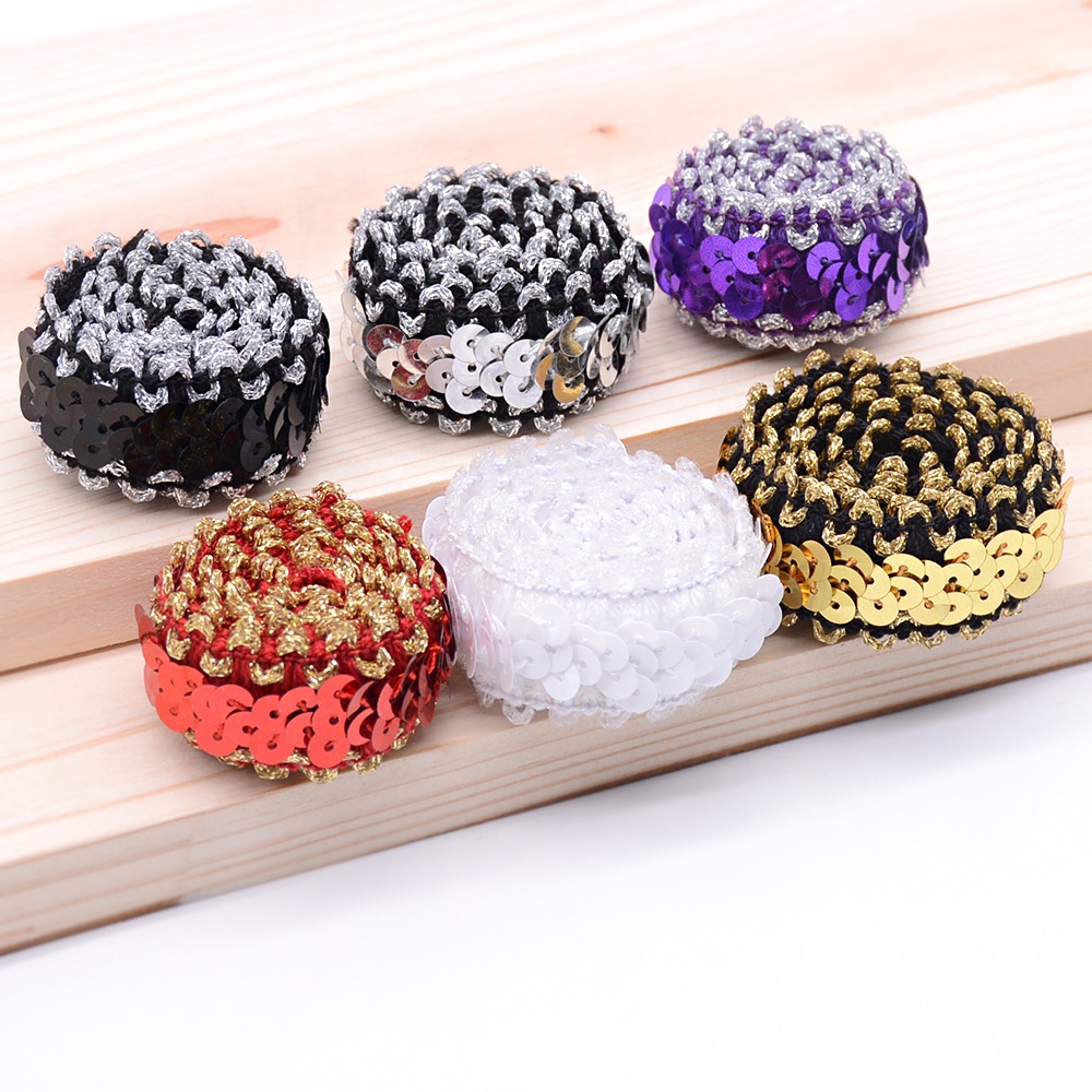 Роскошное сияющее   Отделка 2.5cm ленты Sequin PVC ЛЮБИМЦА эластичная