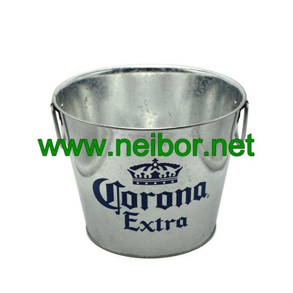 Galvanized Steel Metal Corona Extra Beer bucket 5Quarter with 2 handles