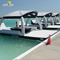Docas Flutuantes Infláveis Personalizadas PVC Doca de Ar de Água Negra e Branca Para Barcos
