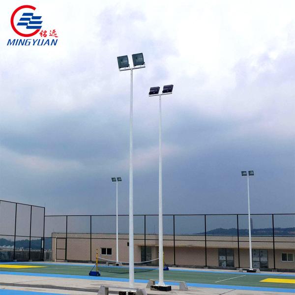 Q235b Galvanized Steel Street Light Pole Solar LED Lamp Dual Arm 90mm