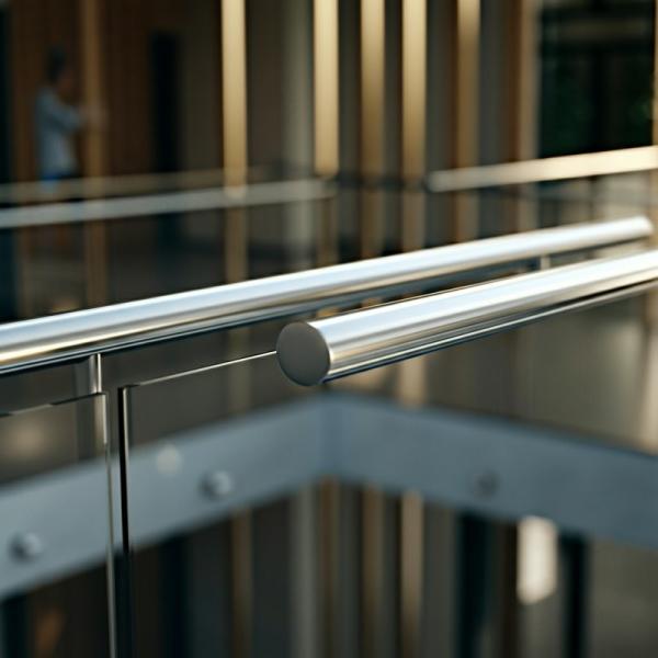 Modern PVD Coated Stainless Steel Handrails with Flat Saddle for Glass Railings