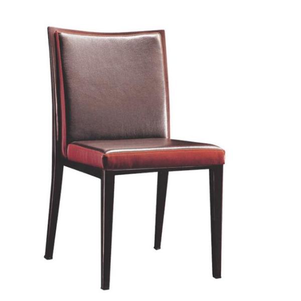 brown PU leather arch back shape aluminium or iron dining chair for restaurant