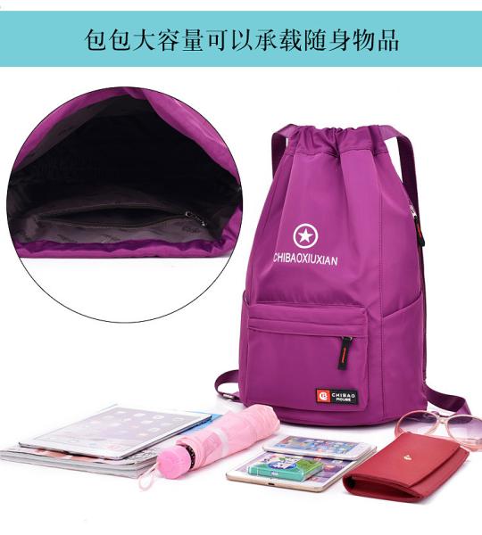 Polyester Sports Waterproof Drawstring Bag Customized Color 37 * 47CM