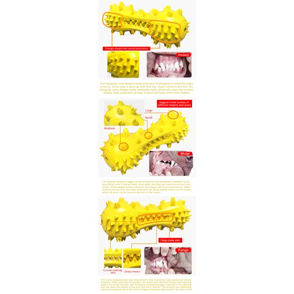 Nontoxic Natural Rubber Bite Resistant Dog Pet Toys Dog Toothbrush Toys 160g