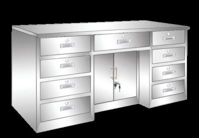 9 Drawers Stainless Steel Medical Table Worktable 1600x700x800mm Size