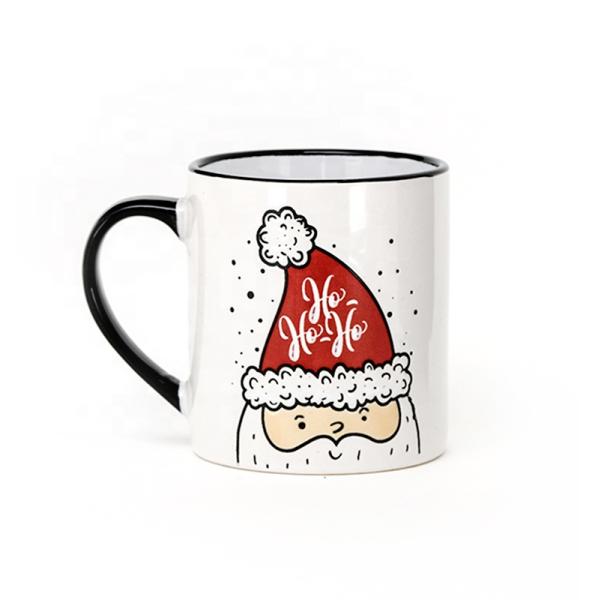 Viaje Blanco de Navidad Cerámica Taza Para la Seda Impresión de pintura a mano a granel de porcelana de Navidad vajilla