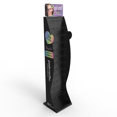 Cosmético personalizado do suporte de exposição do metal da paleta da cremalheira de exposição da sombra para o supermercado
