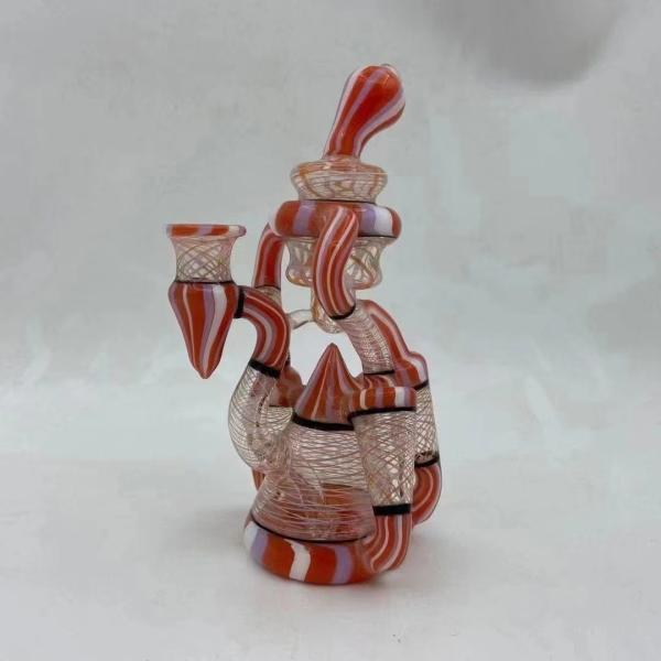 óleo Rig Glass Smoking Pipe do reciclador 11Inches com o Banger de quartzo de 14mm