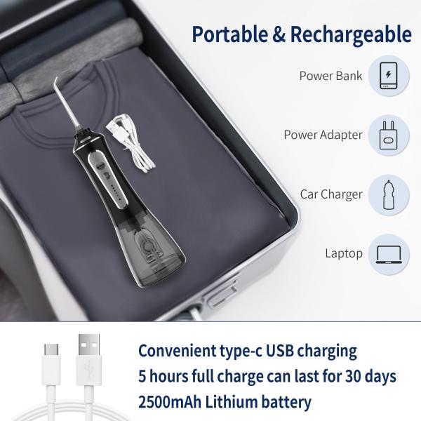 300ml Ipx7 Electric Water Flosser Teeth Cleaning Portable Oral Irrigator 21W