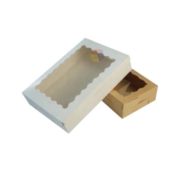 Boîte d'emballage cadeau carrée personnalisée avec fenêtre transparente et stratification brillante au format CDR