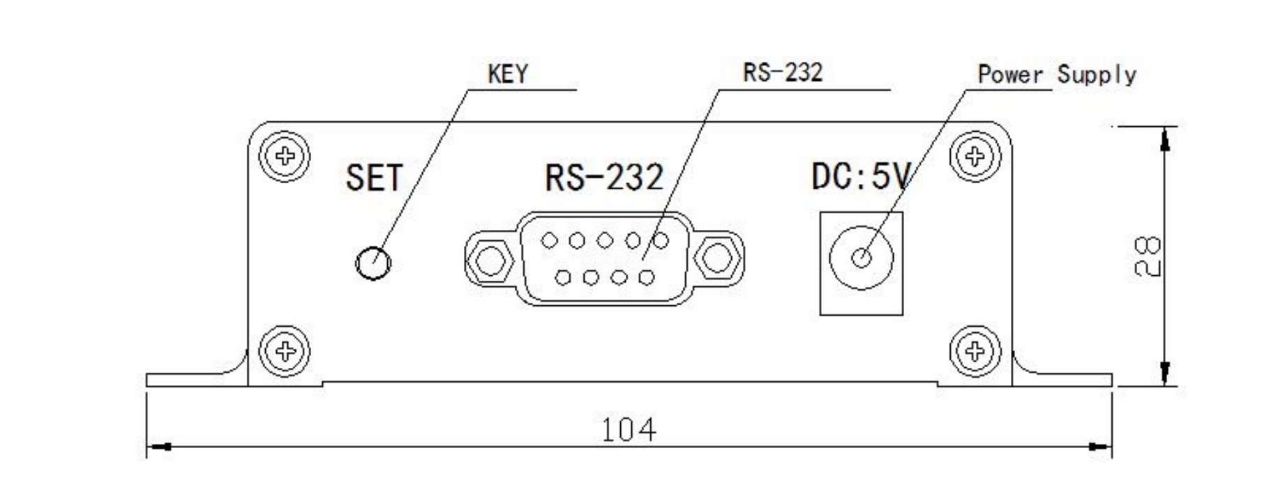 1260 ~ 1650nm Модуль защиты оптической линии RS-232 Серийный порт LC/UPC