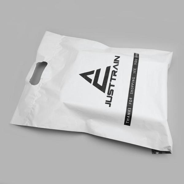 7x12in white poly mailers with die-cut handle,die cut handle bags, handle plastic bags,mailing bag with handle