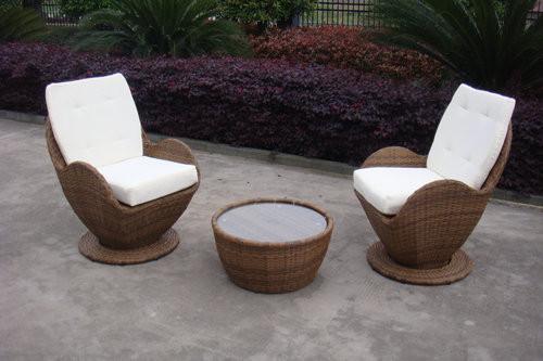 Contemporary Comfortable Sofa Chair , Rattan Wicker Furniture Set