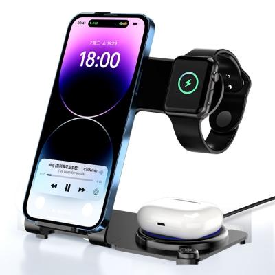 Métal sans fil 3 en 1 support de charge PD/QC Stylish haute efficacité de charge