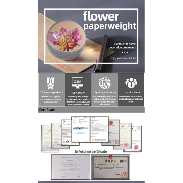 Пресс-папье хрустального шара моды, пресс-папье одуванчика смолы