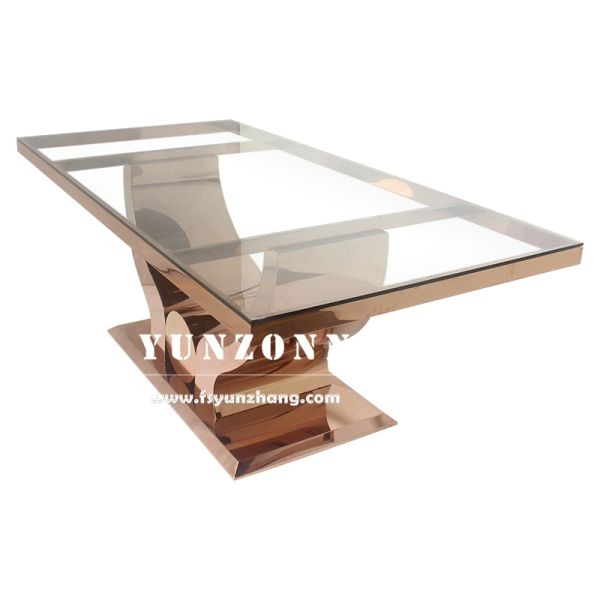 Couple Gold Stainless Steel Wedding Table for Bride and Groom Farmhouse Design Style for Hall or Apartment