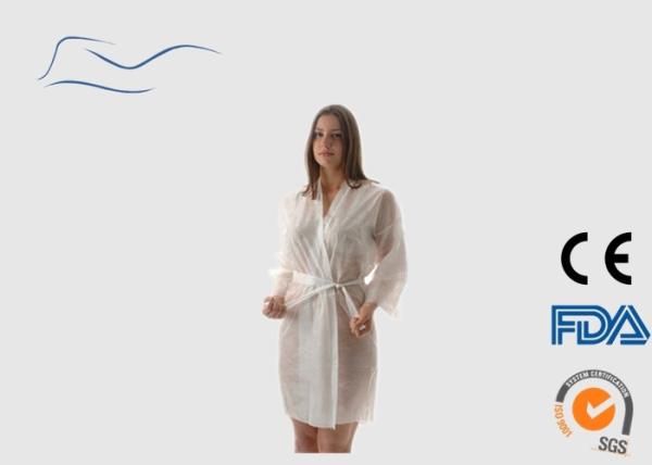 PP Material Disposable Kimono Robe Dust Proof CE / ISO Certification