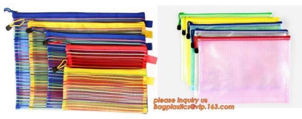 Wholesale Office School Supply A4/5/6 Mesh Zipper Document Bag Multicolor PVC A4 Archives Contract,Office School Supplie