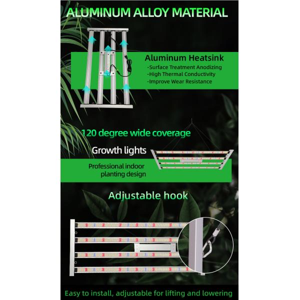 400W LED Plant Grow Light Bar High Yields Full Spectrum Dimmable for Indoor Hydroponic