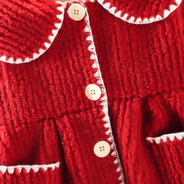 Girls Single Breasted Lotus Leaf Lightweight Windproof Jacket Lambswool Coat With Mink Collar