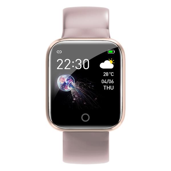 Zinc Alloy Plating 128KB 170mAH Square Shape Smart Watches