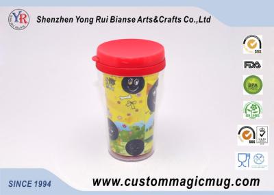 Big Eco-Friendly Double Wall Plastic Travel Cups With Lids , 12oz/350ml