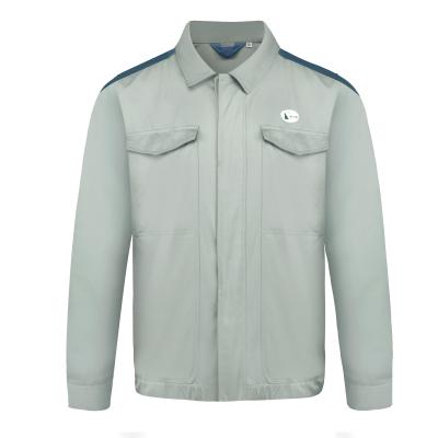 210 GSM Work Clothes Jacket 65% Polyester 35% Cotton Twill 2/1 Navy Contrast Gray