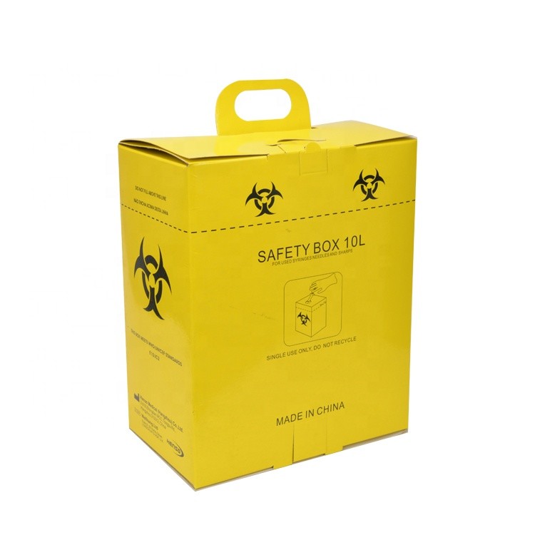 коробки острой коробки коробки собрания иглы логотипа избавления Biohazard 15L подгонянные контейнером упаковывая