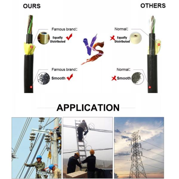 Small Diameter 144 Strand Flexible Fiber Optic Cable PVC PE Jacket
