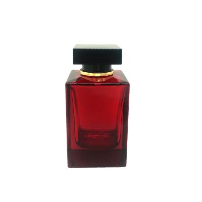 garrafa de perfume 100ml quadrada elegante, garrafa de vidro, pulverizador, sub que empacota, baioneta, garrafa vazia