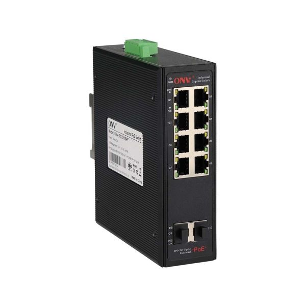 10 Port Gigabit Industrial PoE Switch With 8*10/100/1000 Base-T PoE Ports