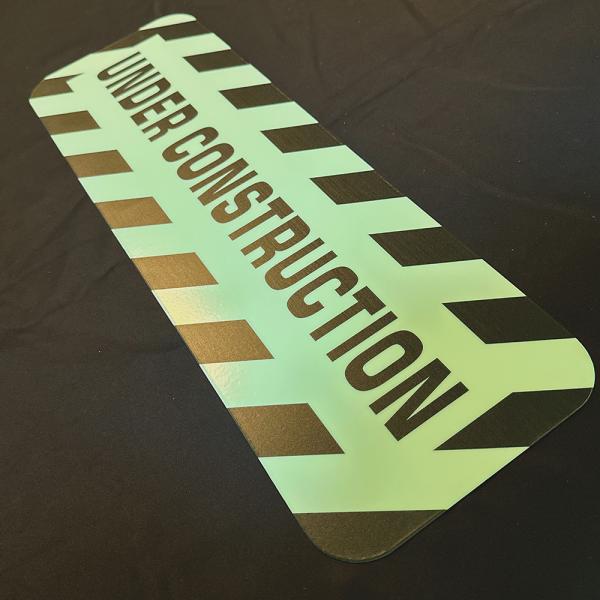 Photoluminescent Safety Warning Signage Under Construction Signage 200 X 600mm