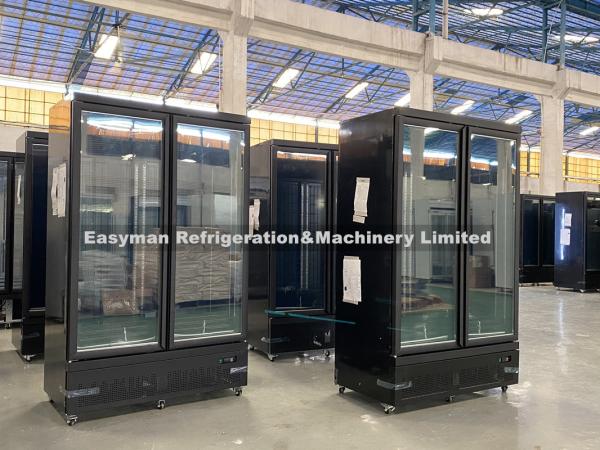 Commercial Double Door Freezer Glass Door Upright Ice Cream Freezer Showcase with CE