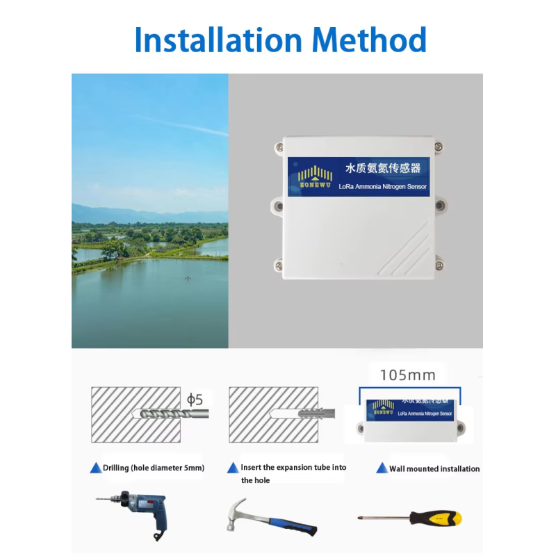 LoRaWAN Wireless Ammonia Nitrogen Sensor, Suitable for Online Monitoring of Surface Water, Aquaculture Wastewater, and Industrial Discharge