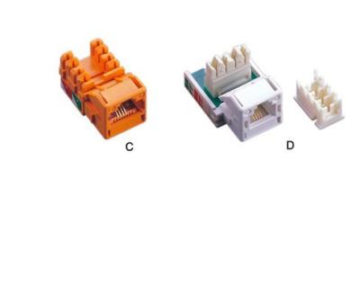 Grau CAT3 RJ11 Jack trapezoide de UTP 90, tipo duplo CAT 3 de IDC de Rj45 Jack modular