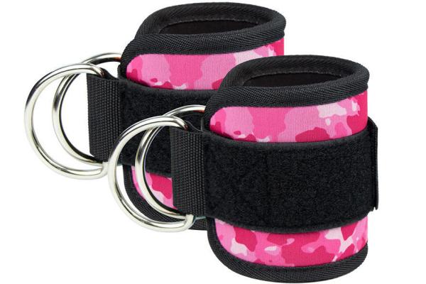 Gym Fitness Adjustable Protective Wrist Ankle Straps With D Ring