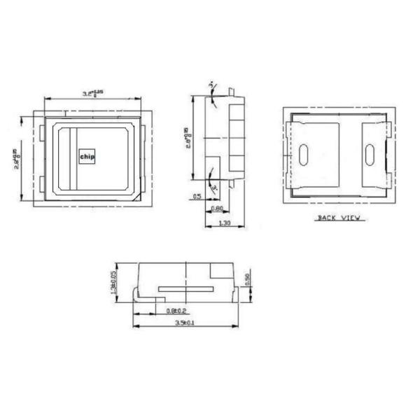 SMD 2835 LED Chip 4500nm Diode Optical Indicator For Medical Diagnostics