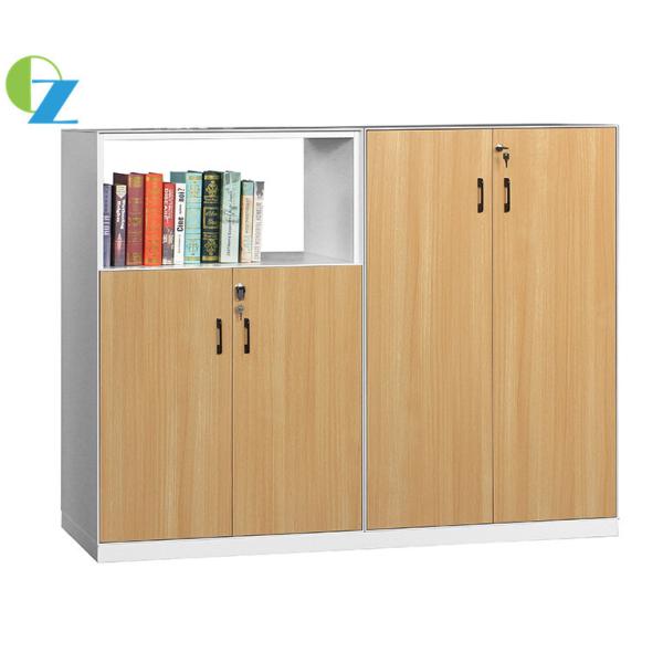 5mm Edge Slim Metal Storage Cabinet 2 Tier Cupboard 1 Open Shelf